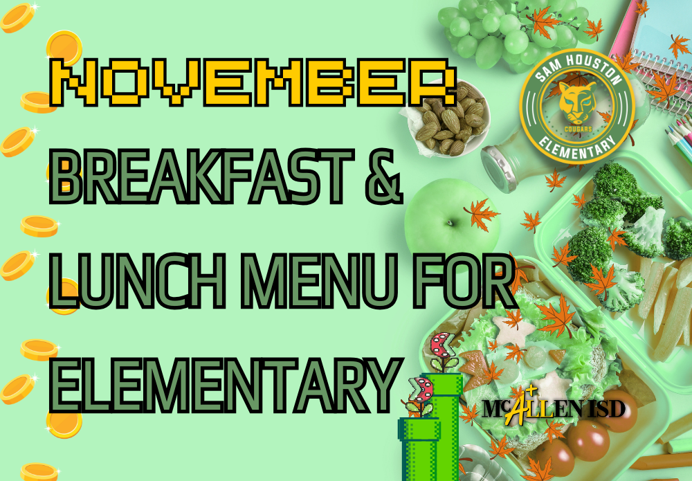 Decorative Image for November  Breakfast & Lunch MenuAttendance Challenge in Spanish