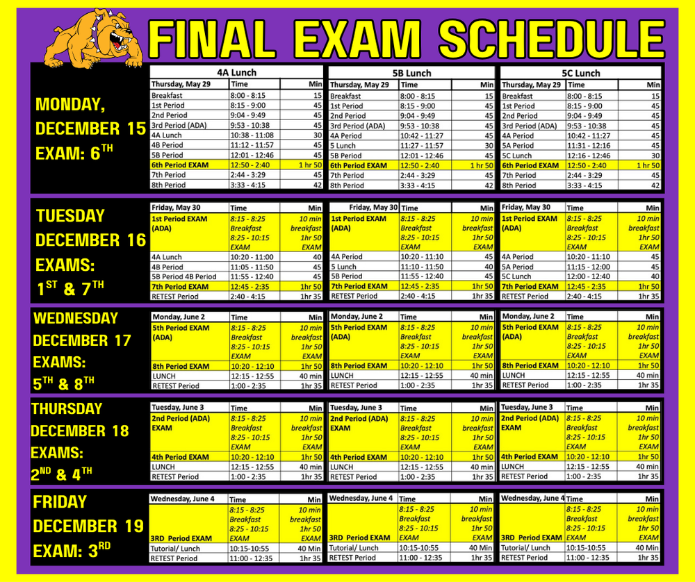 Final Exam Schedule