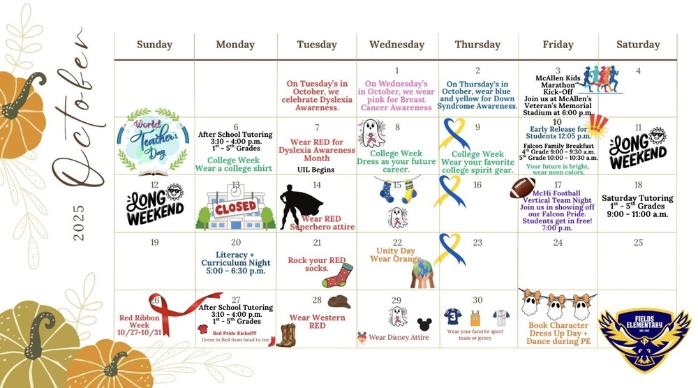 October Calendar