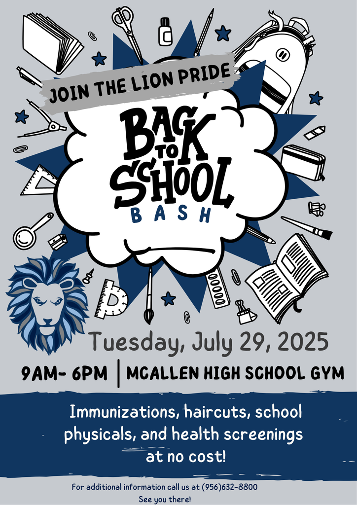 Join us for a Back to School Bash on July 29th from 9 am to 6 pm at McHi.