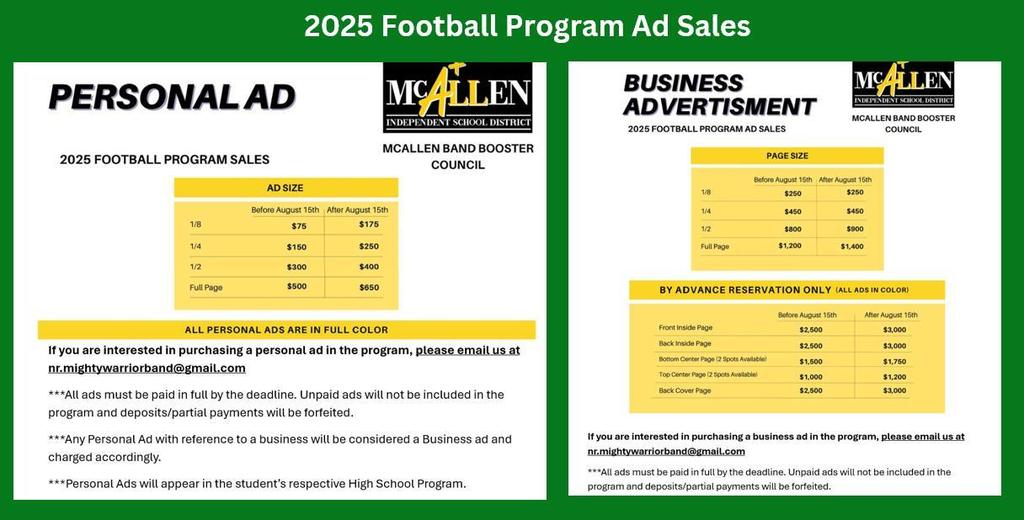 FOOTBALL PROGRAM AD