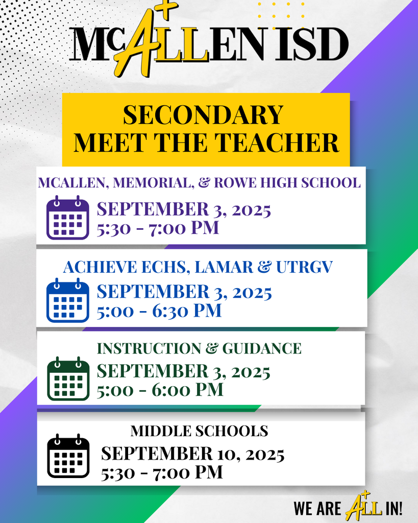 Secondary Meet the Teacher