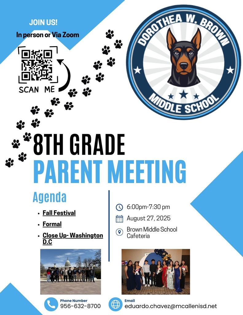 8th Grade Meeting Flyer