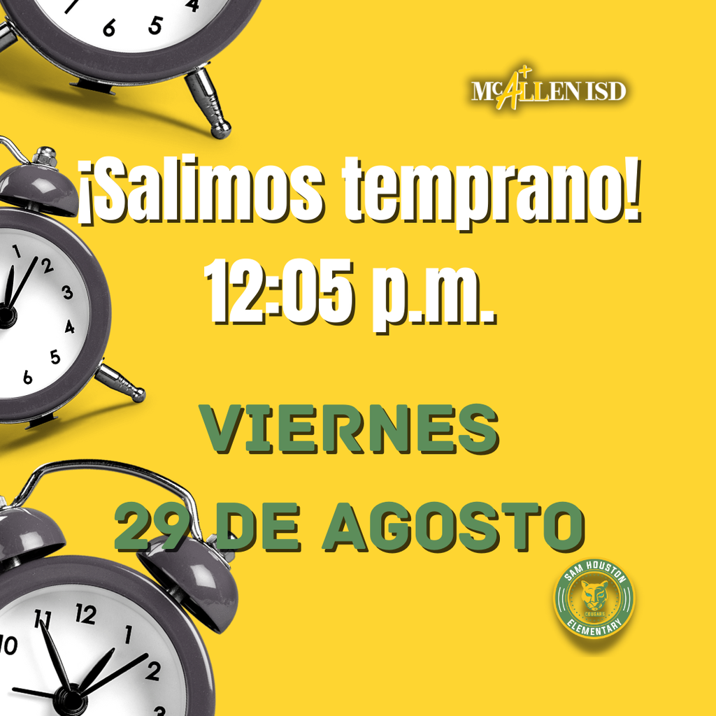 Early Dismissal Announcement Spanish