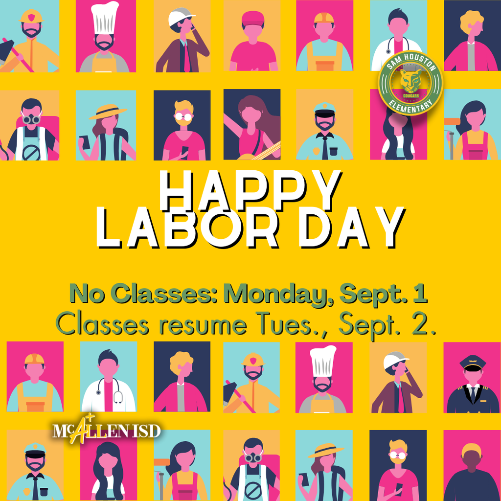 No Classes Announcement: Labor Day Holiday September 1 in English