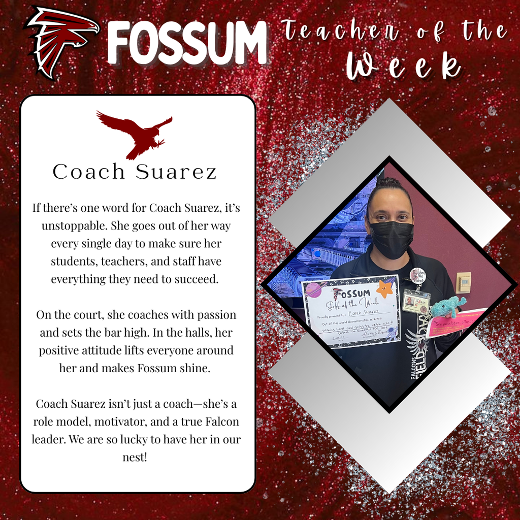 Teacher of the Week- Coach Suarez