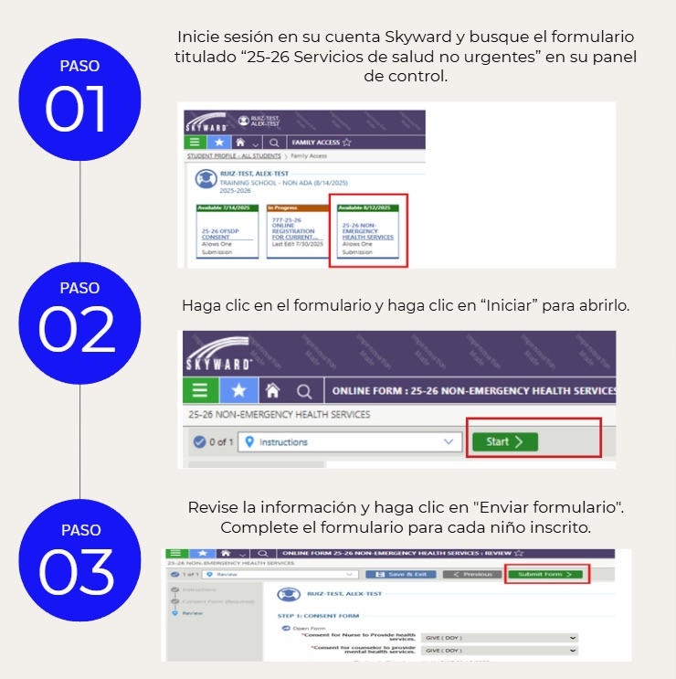 Skyward Consent Steps Spanish