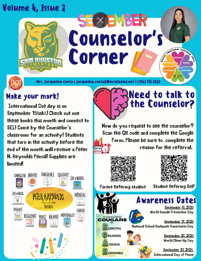 Counselor's Corner Newsletter in English