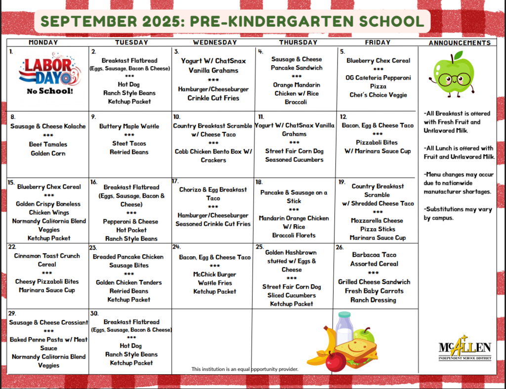 September Menu