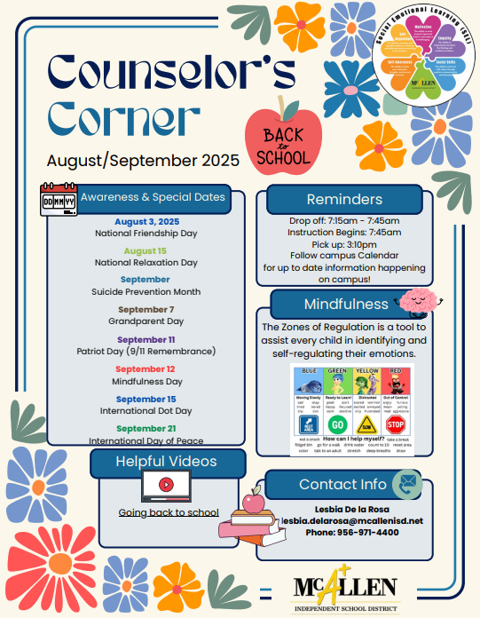 Counselor's Corner Newsletter English