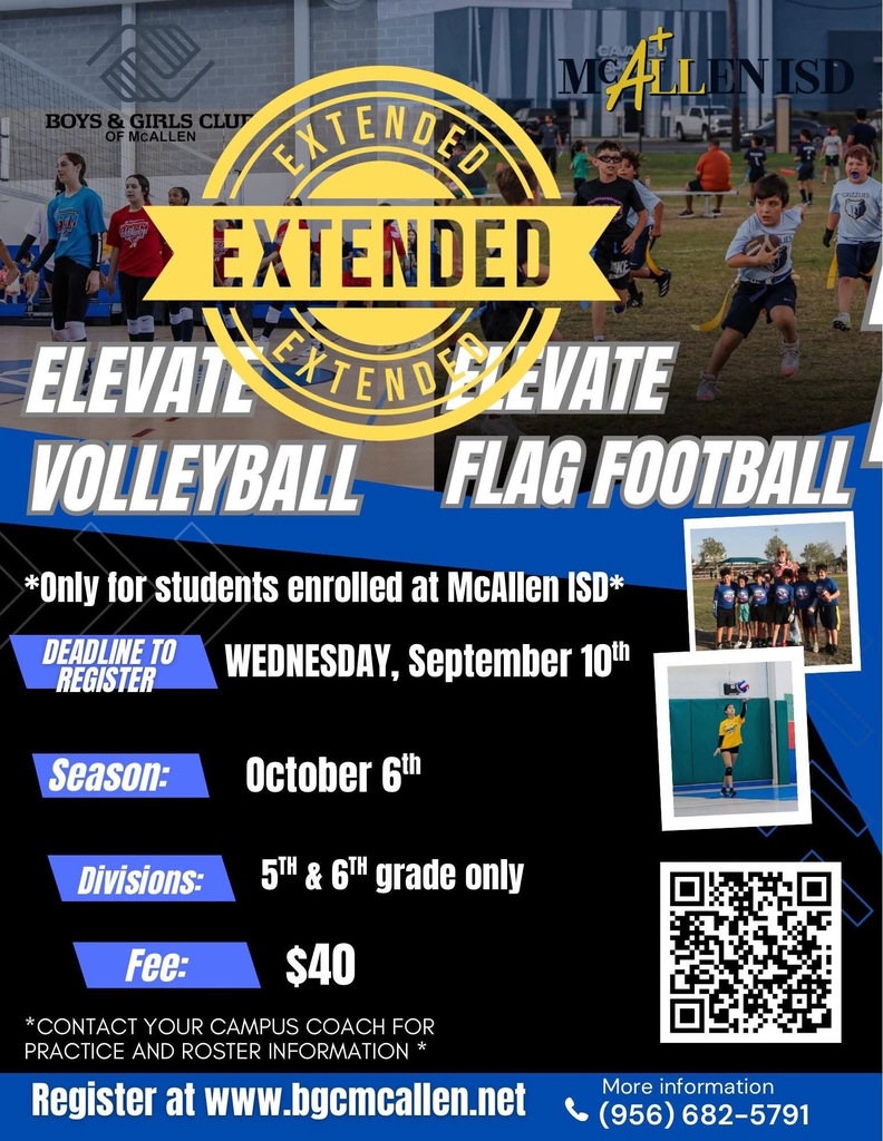 Extended date for elevate volleyball & football