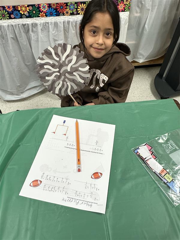 Kids posing for math activity.