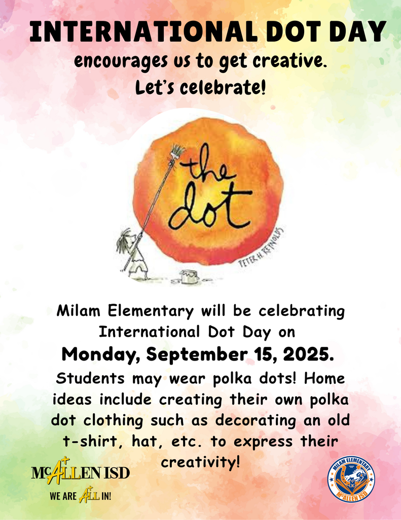 Wear dots on Dot Day at Milam 9/15/25
