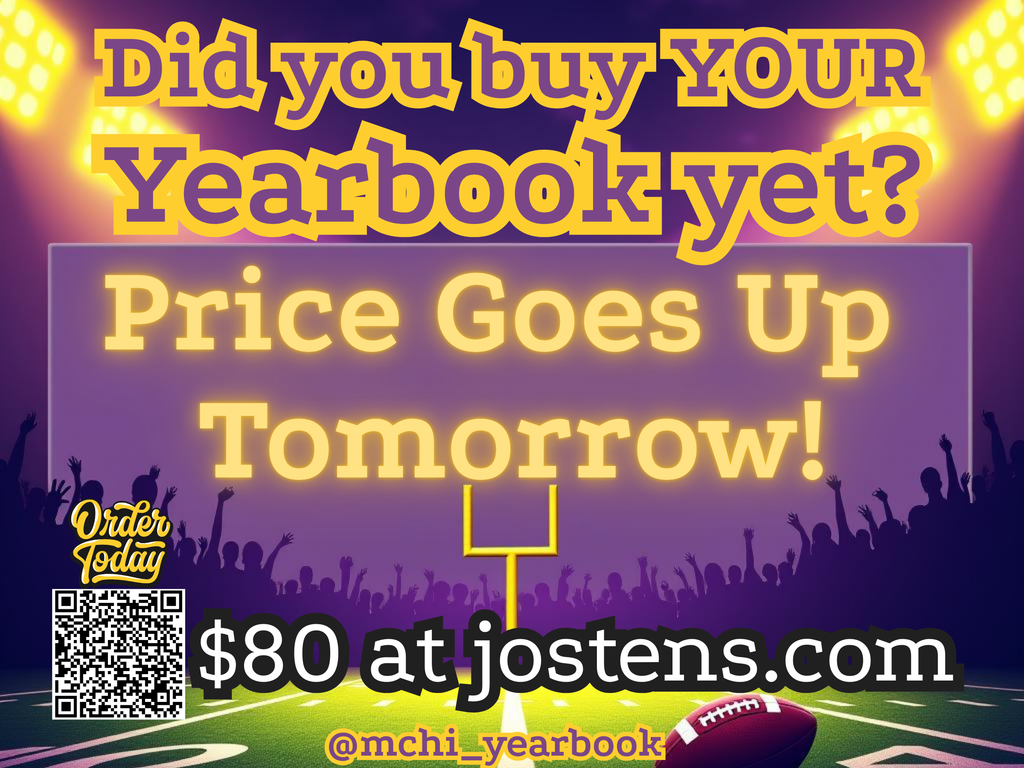 Price for yearbook goes up tomorrow.