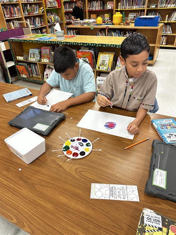 Cougars during library time.