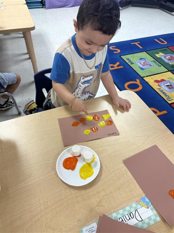 Kid working on activity.