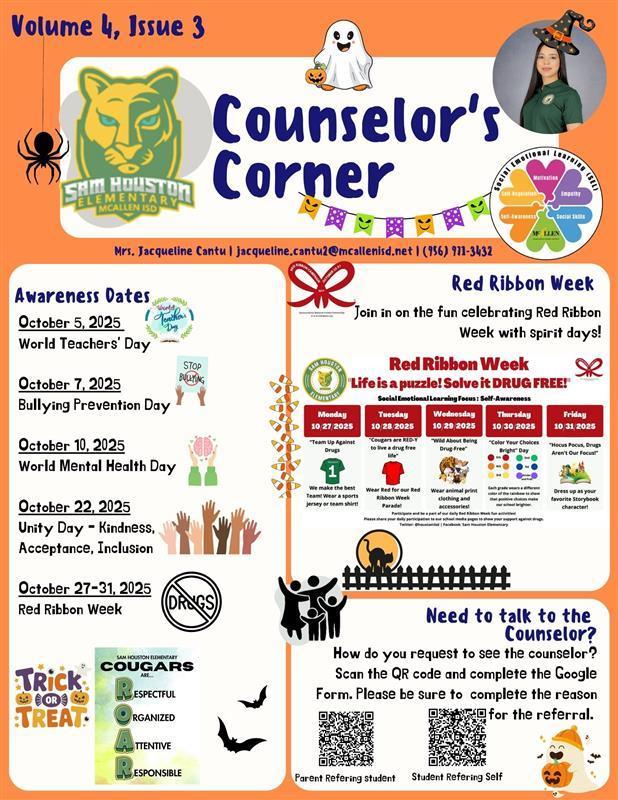 Counselor's Corner Newsletter Image in English
