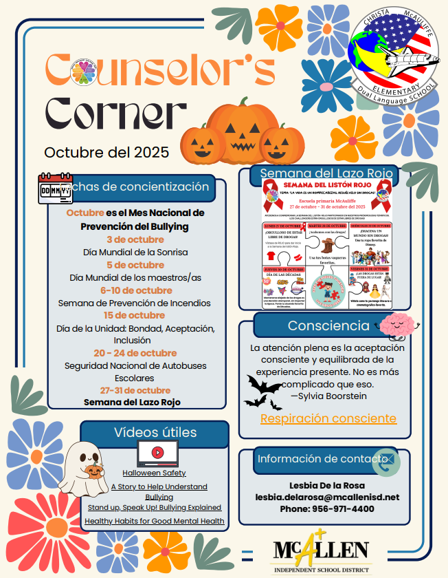 Counselor's Corner Newsletter 