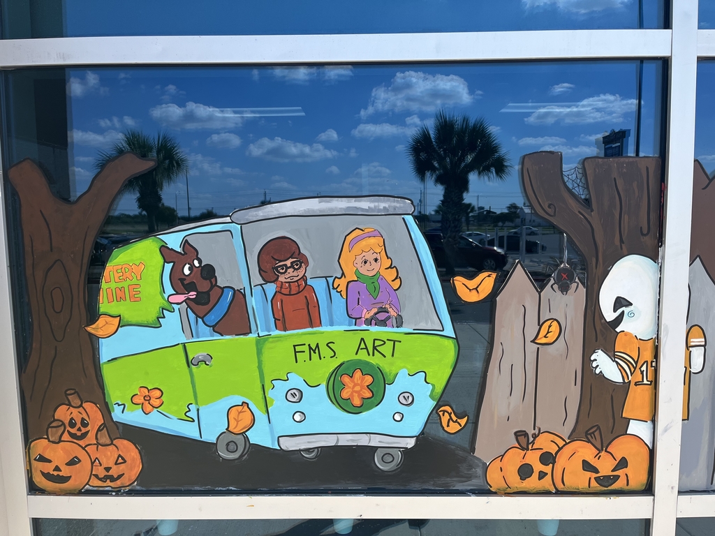 scooby doo art work painted on main event window