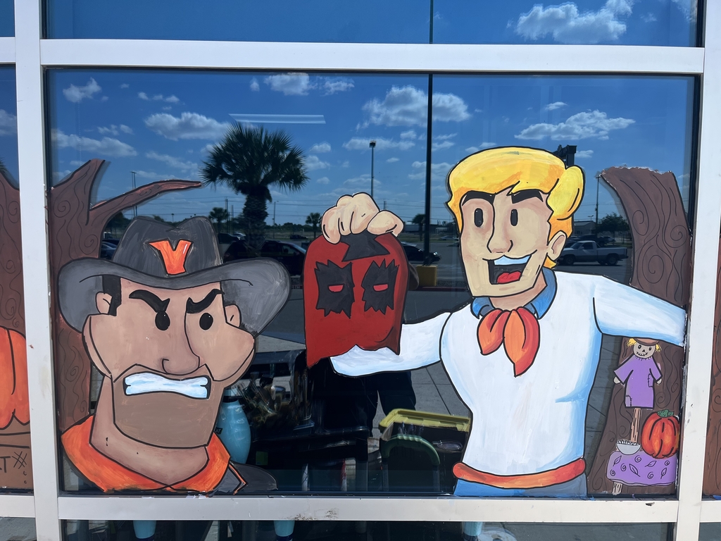scooby doo art work painted on main event window