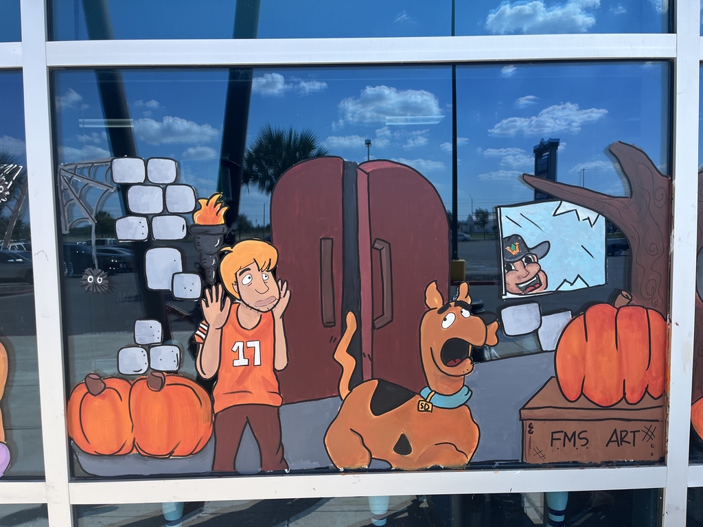 scooby doo art work painted on main event window