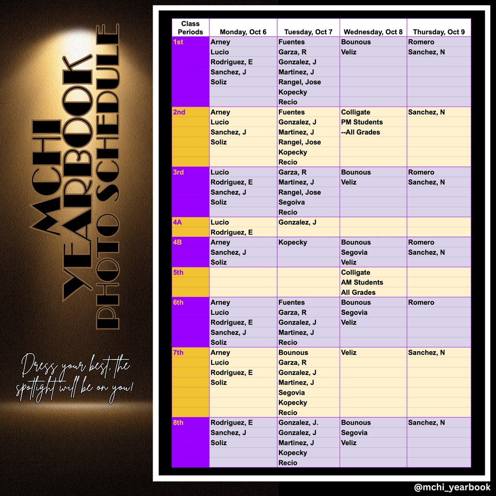 Photo Schedule