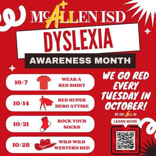Go Red for Dyslexia Flyer in English