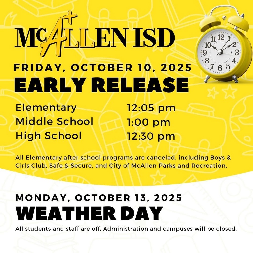 Early release & upcoming weather day