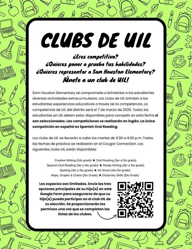UIL Clubs Flyer in Spanish
