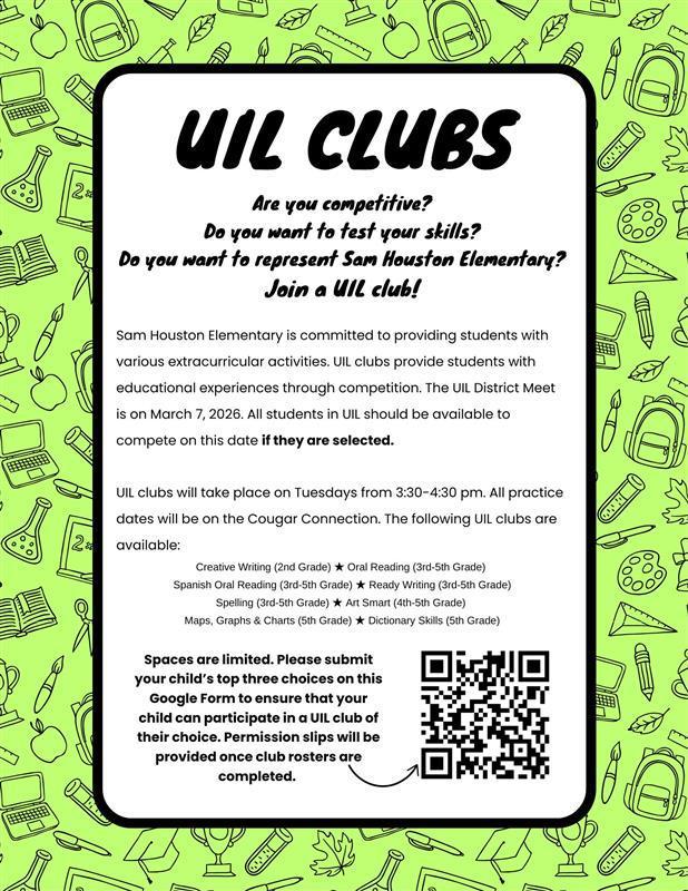 UIL Clubs Flyer in English