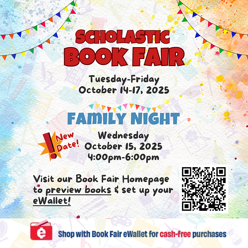 Book fair flyer new family night date