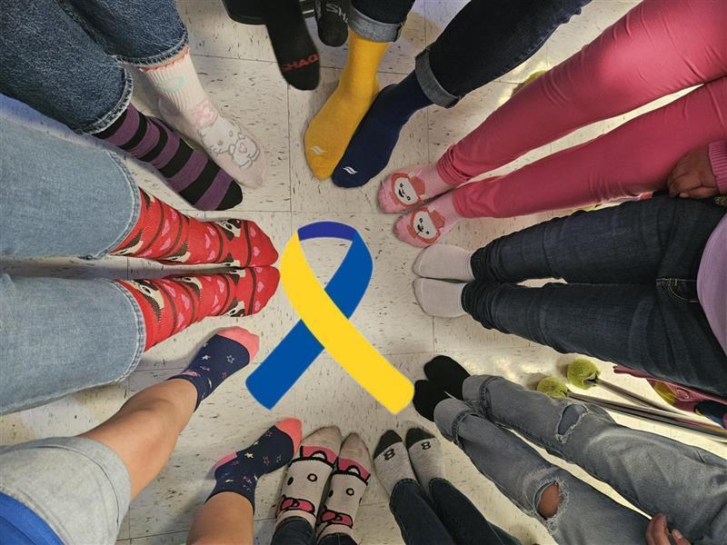 Picture of student socks.