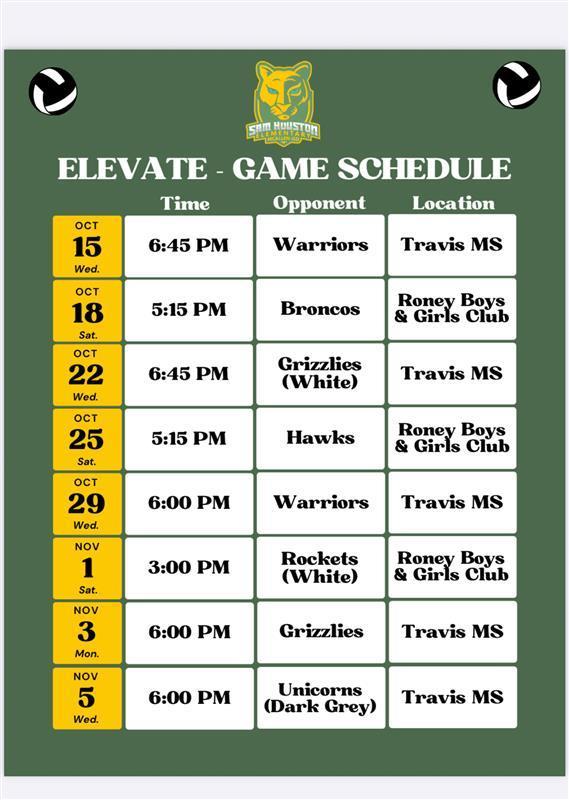 Flyer of Schedule