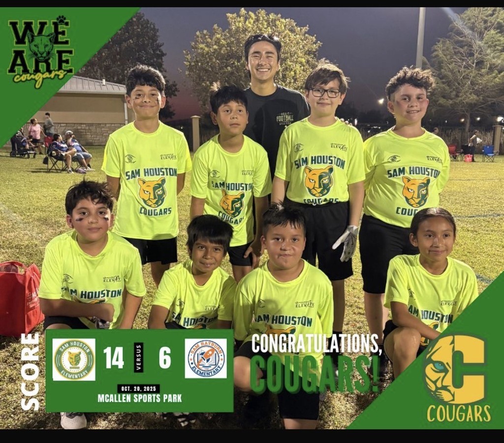 Flag football team posing after a game.