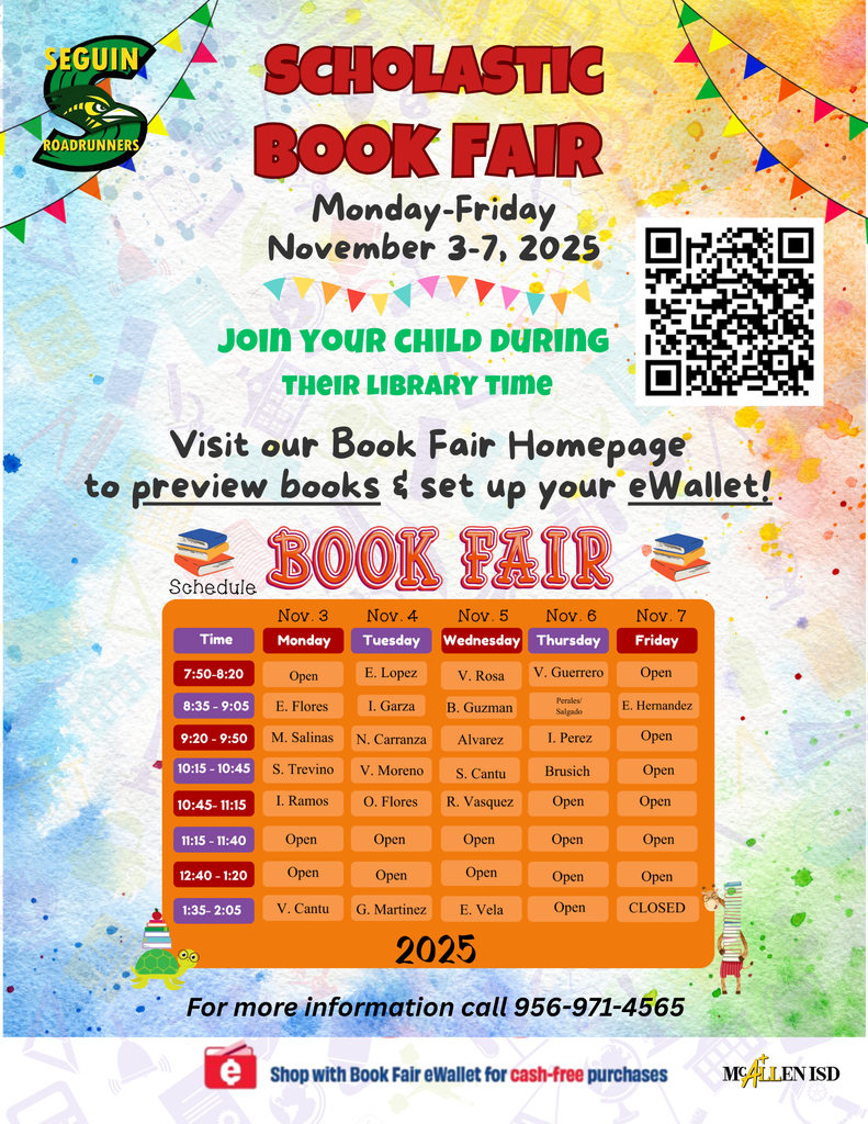 Scholastic Book Fair Monday-Friday November 3-7, 2025