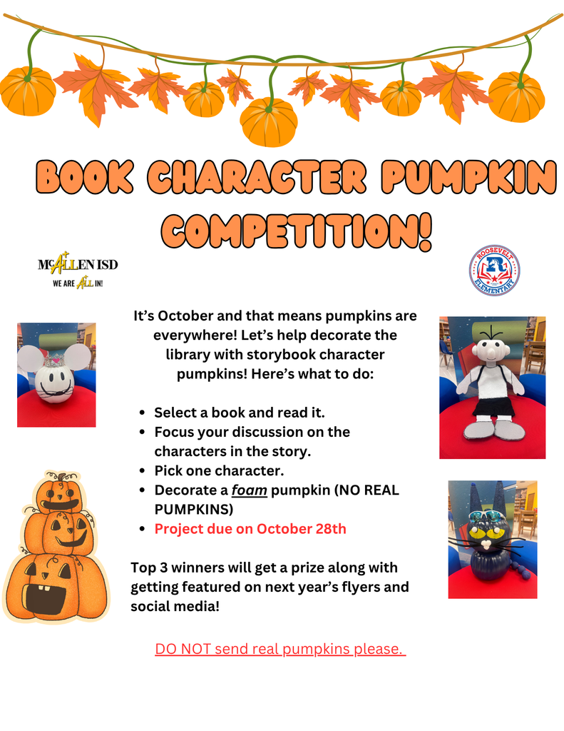 Book Character Pumpkin Contest