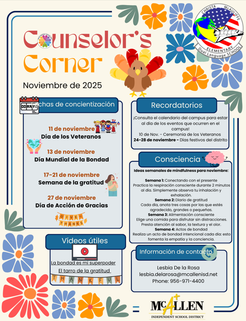 Counselor's Corner Newsletter 