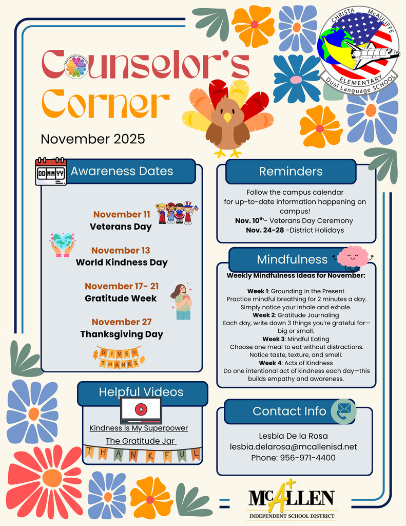 Counselor's Corner Newsletter 