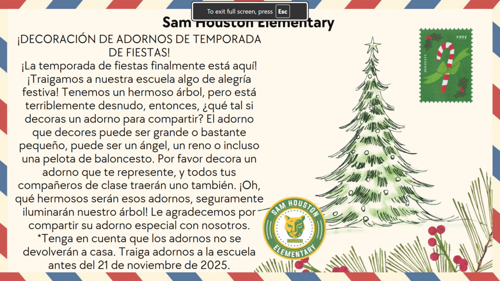 Ornament Flyer in Spanish
