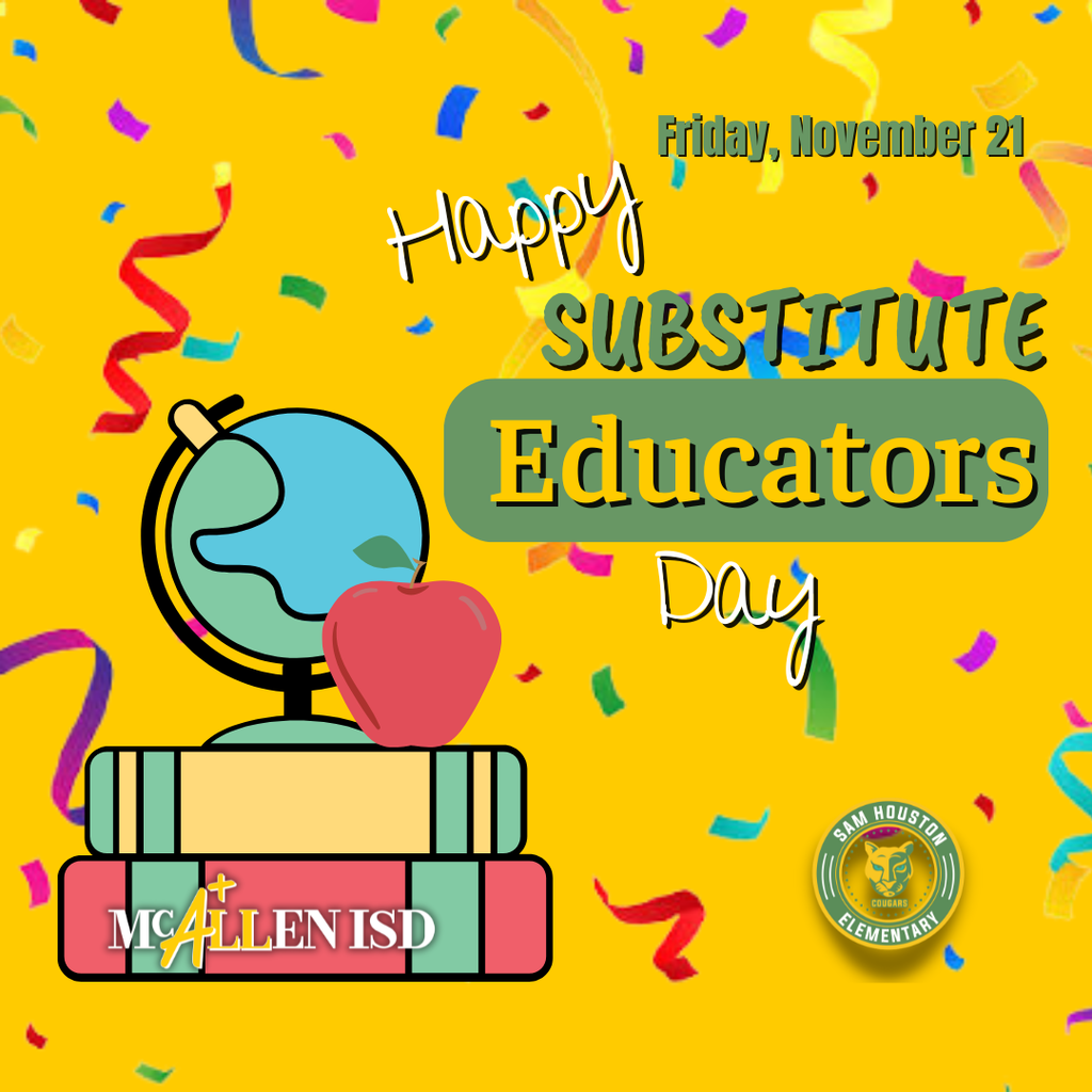 Announcement - Happy Substitute Educators Day in English
