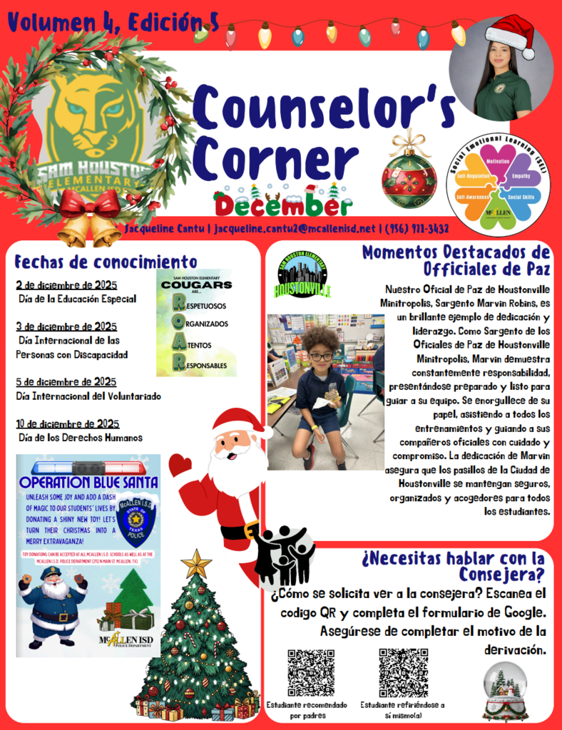 Image of Counselor's Corner Newsletter in Spanish