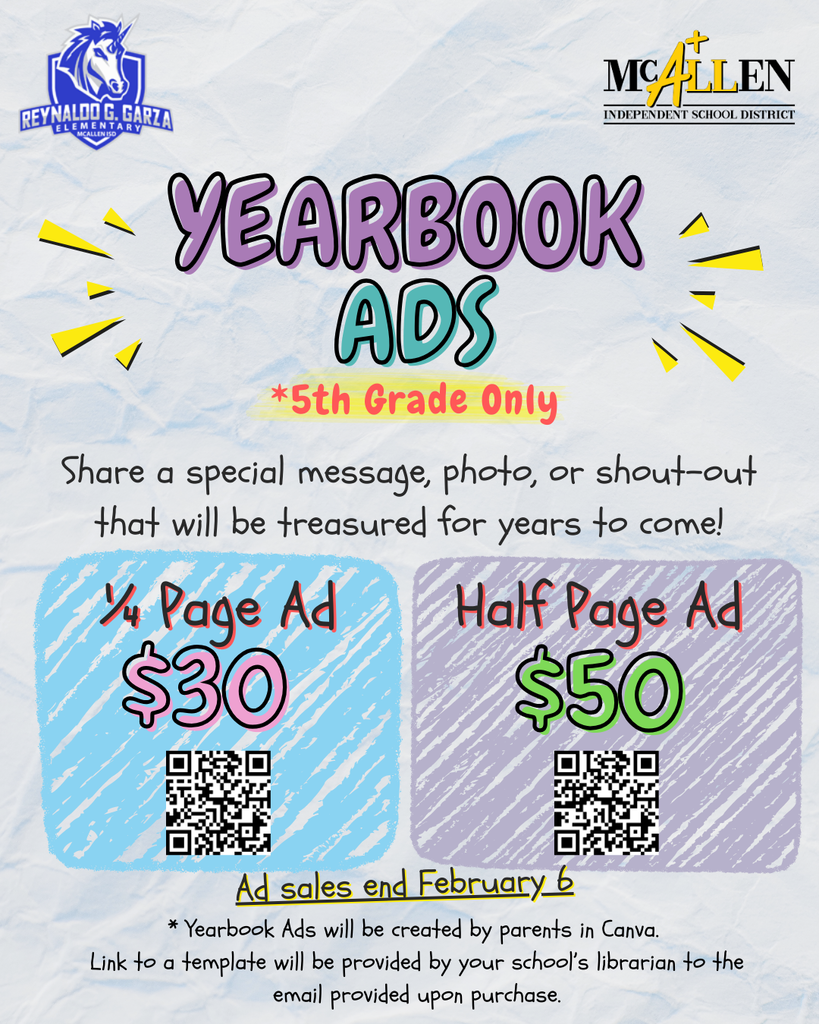 Yearbook Ads - 5th Grade Only