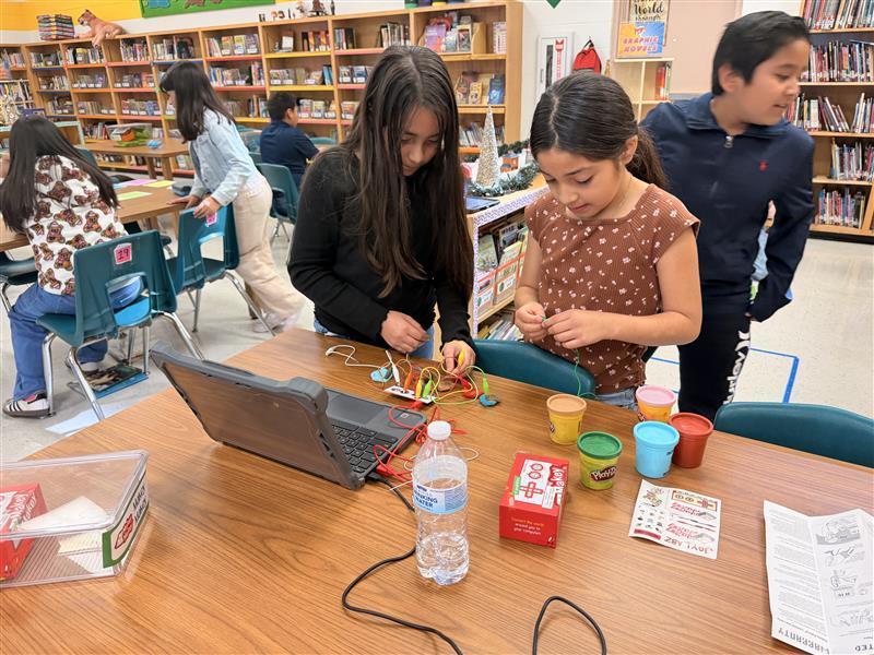 Kids working during their Hour of Code.