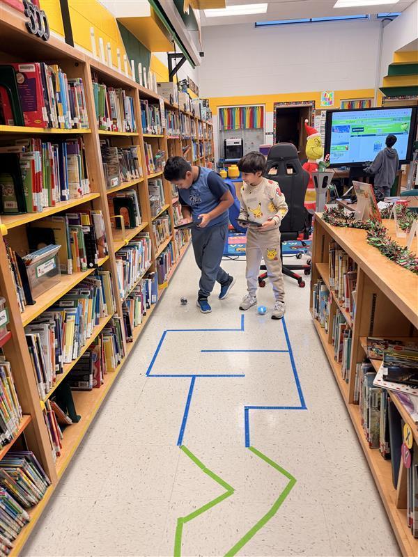 Kids working during their Hour of Code.