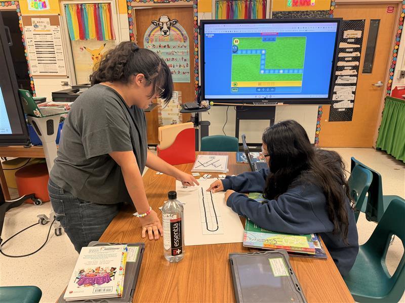 Kids working during their Hour of Code.