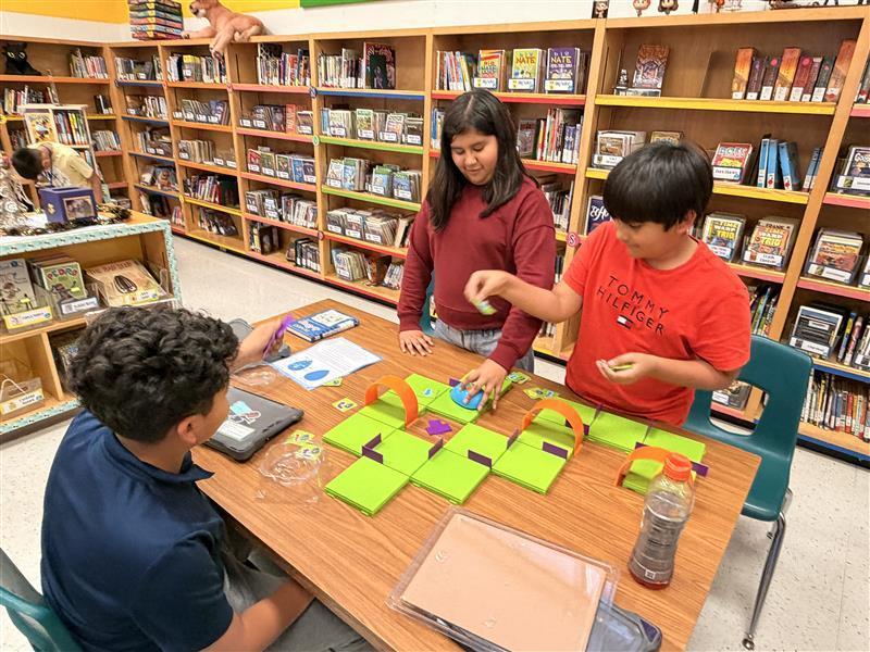 Kids working during their Hour of Code.