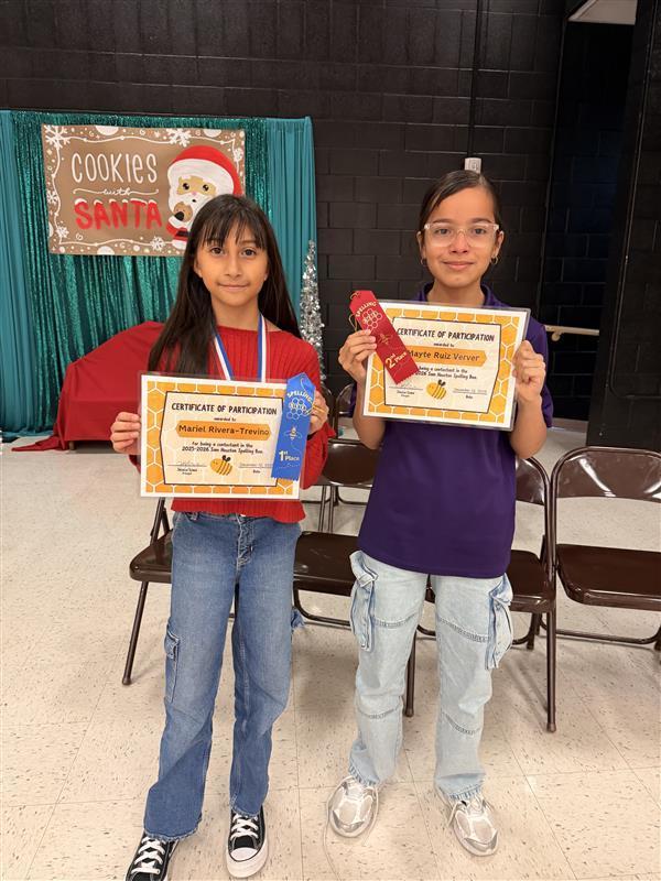 Pictured are spelling bee champions.