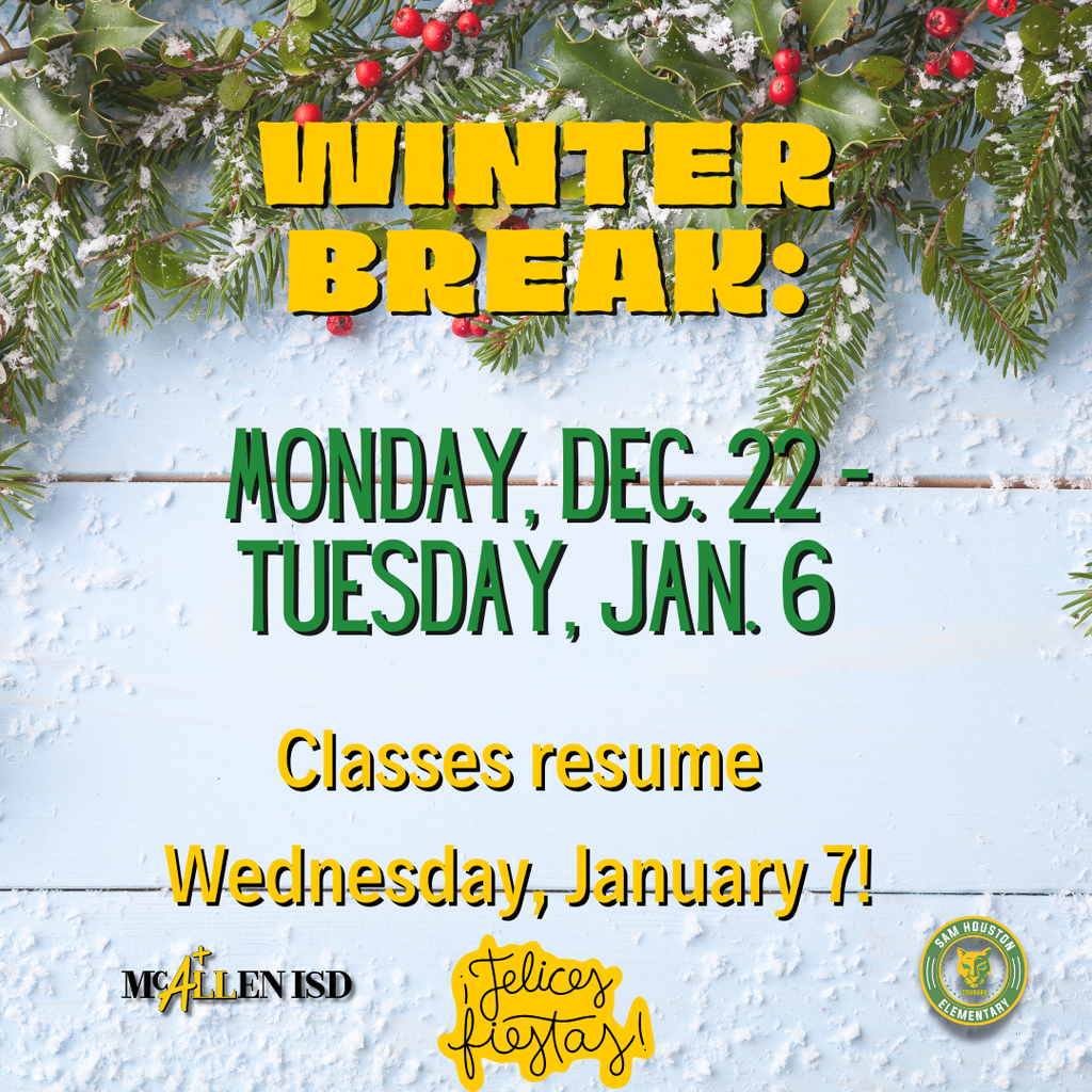 Winter Break Announcement in English