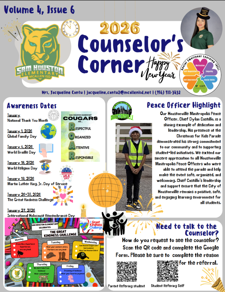 Image of Counselor's Corner Newsletter in English