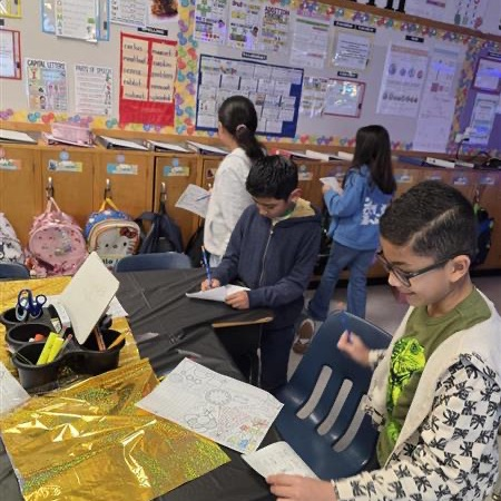 Students celebrating new years in their classroom